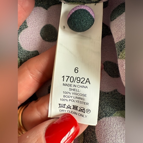 Kate Spade NY Flaire Flora Fluid Mini Dress Green Pink Floral Crepe Size 6 - Picture 4 of 15